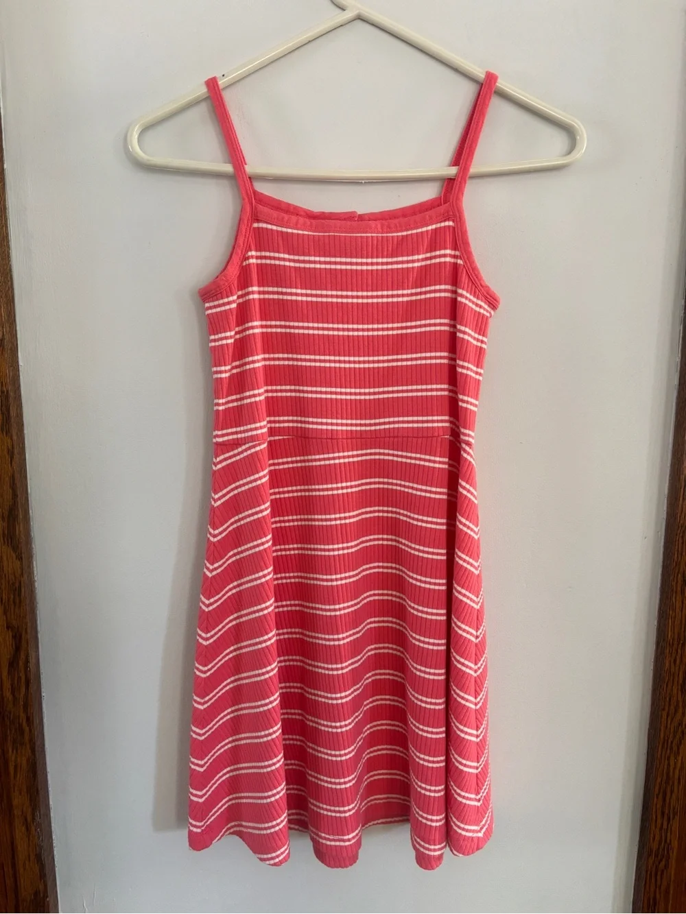 Hanna Andersson Striped Coral Cami Fit and Flare Dress Size 10